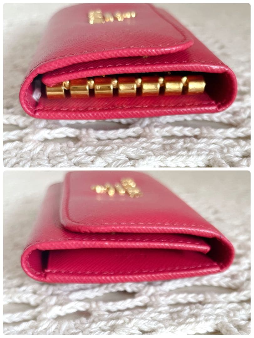 PRADA サフィアーノレザー キーケース ピンク