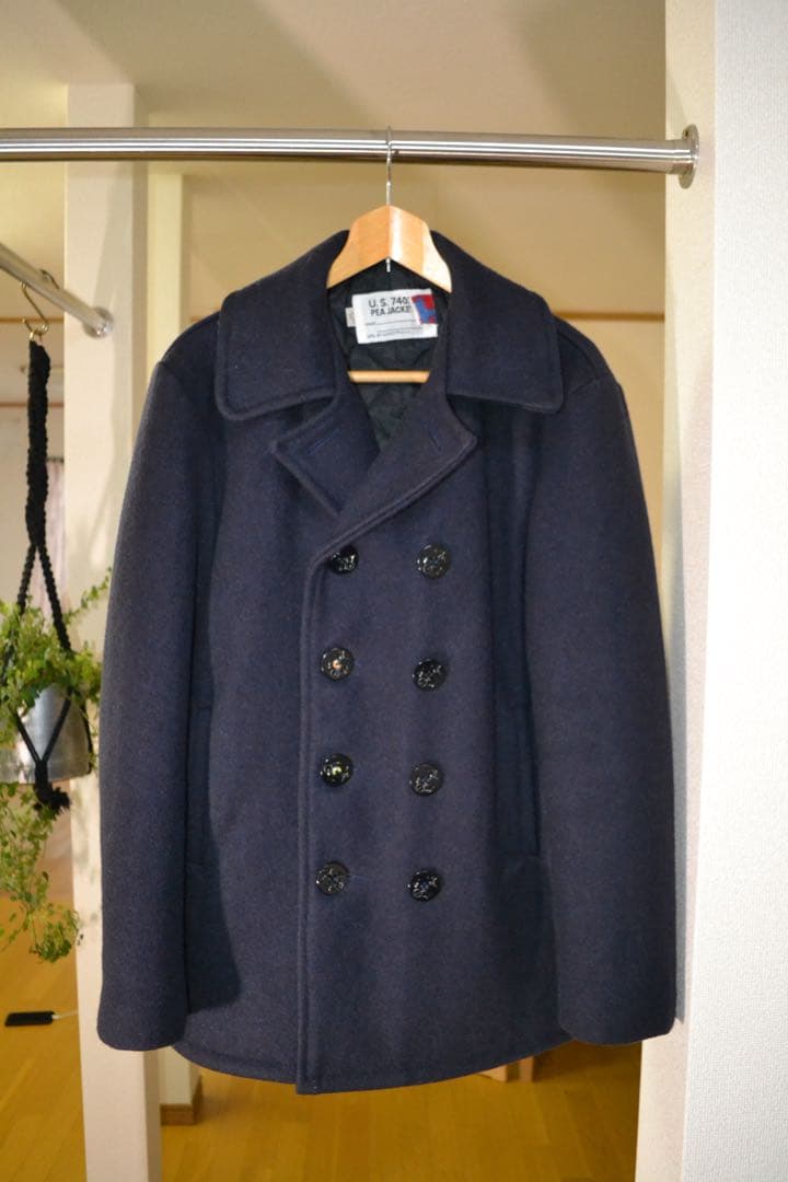 Schott 740N Pコート 希少ネイビー 米国製 40