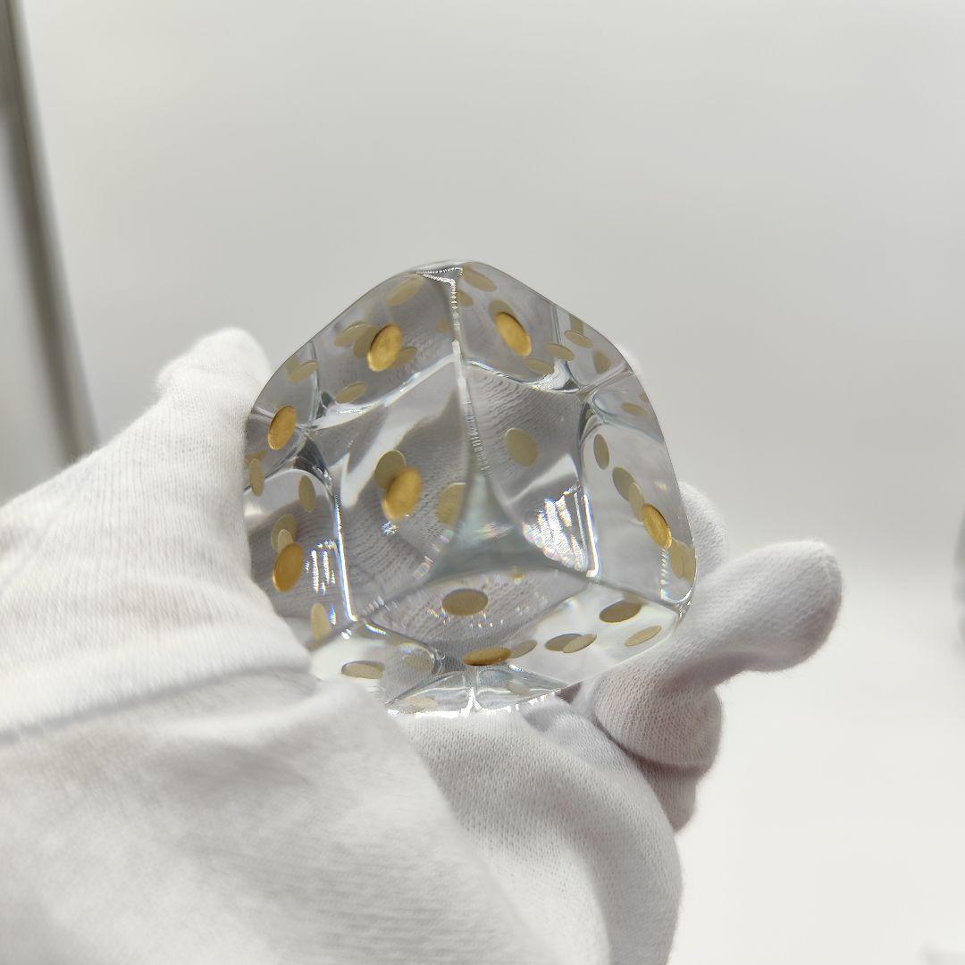 超希少 新品 バカラ クリスタルダイス サイコロ ゴールド 金彩
