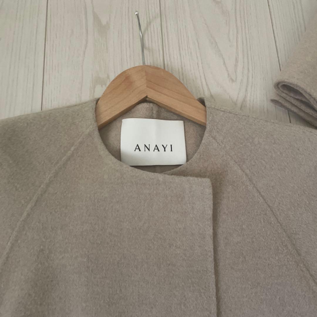 ANAYI リバーケープジャケット36 マフラー付き　ポンチョ　定価80300