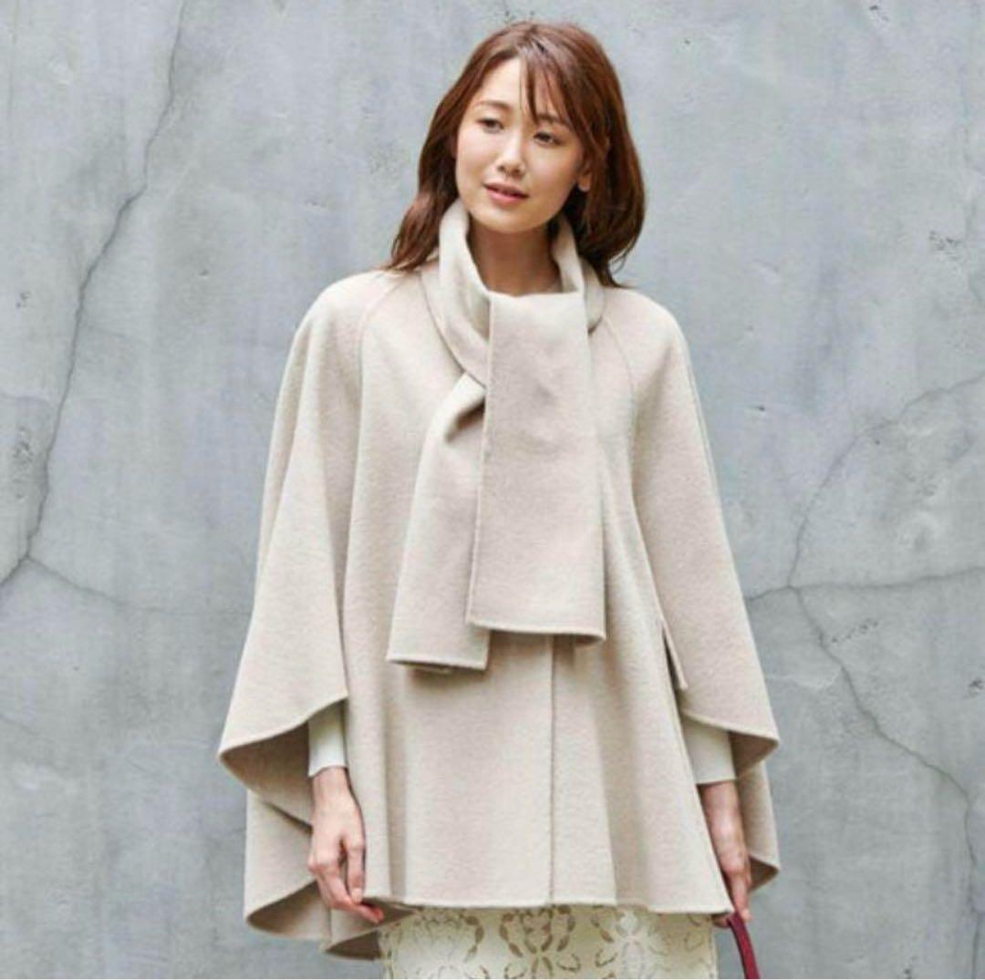 ANAYI リバーケープジャケット36 マフラー付き　ポンチョ　定価80300