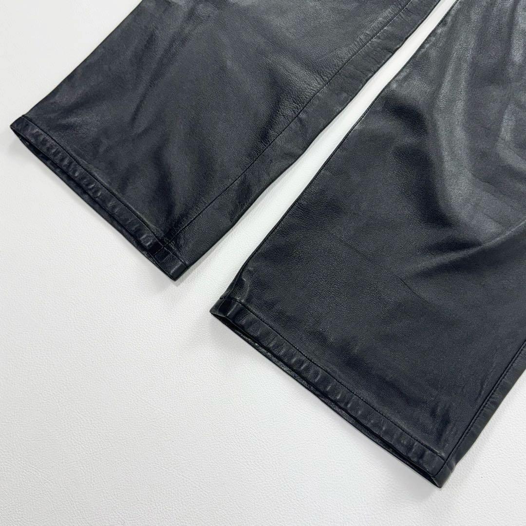 希少✨サンタフェ レザーパンツ 革パン 羊革 シープスキン ブラック W34