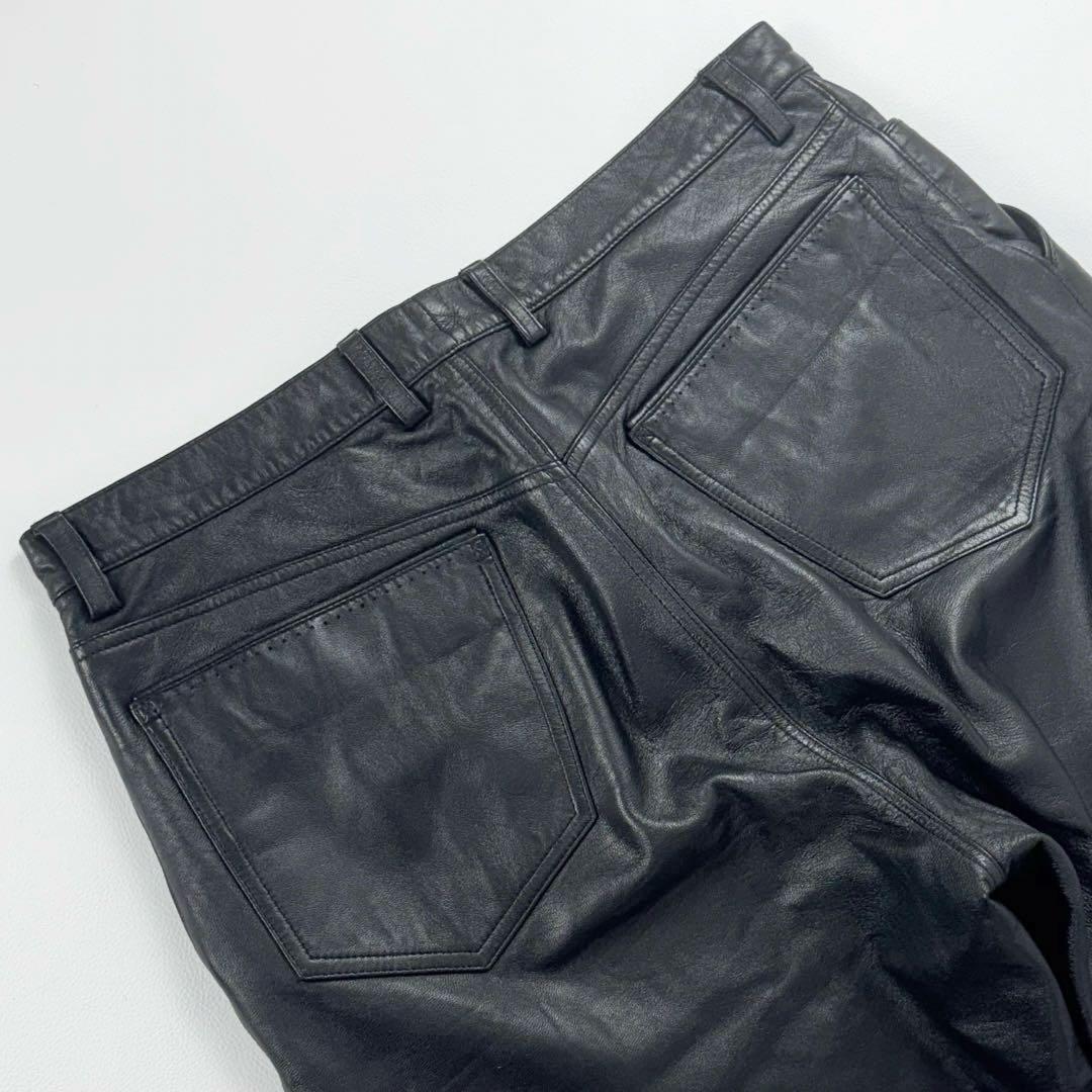 希少✨サンタフェ レザーパンツ 革パン 羊革 シープスキン ブラック W34