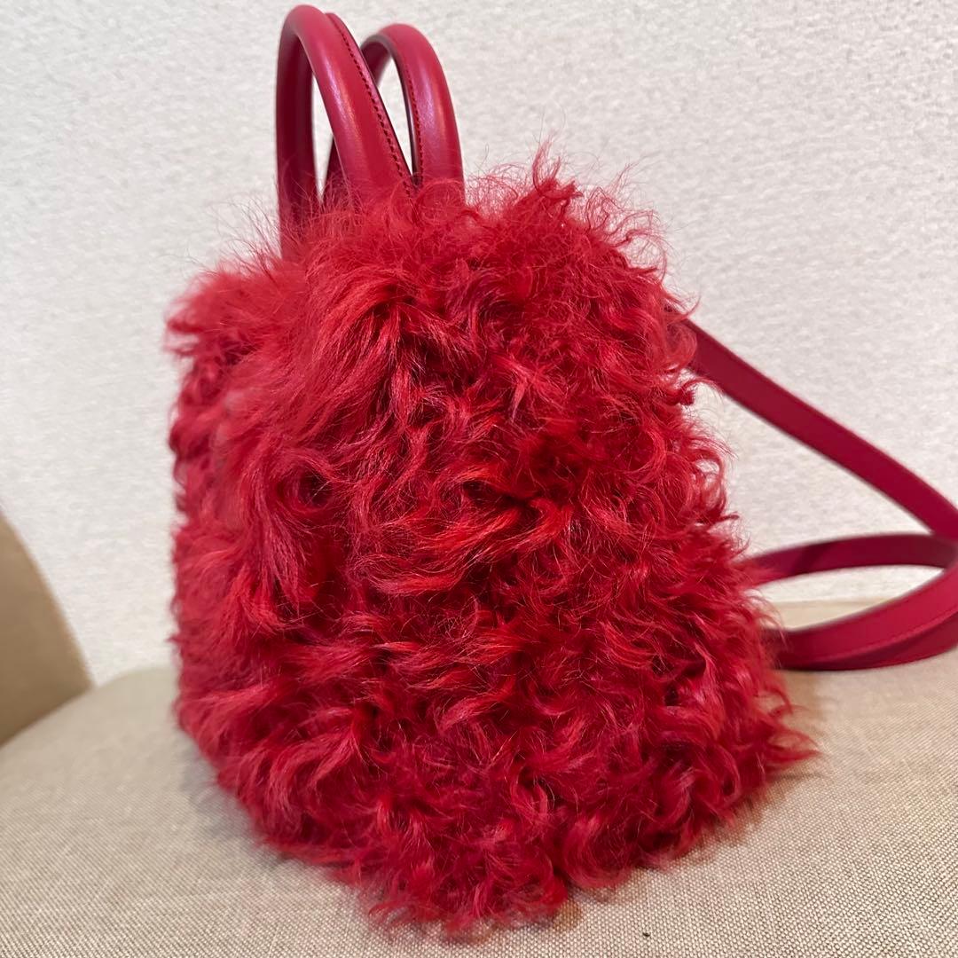 ココ⭐︎TOD'sダブルTラムファー2way赤ショルダーバッグ