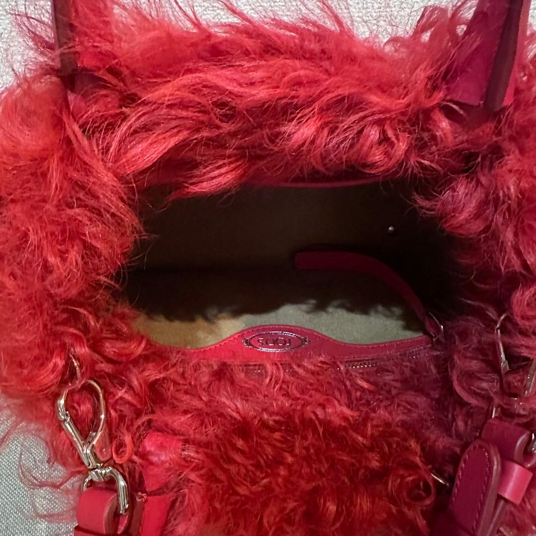 ココ⭐︎TOD'sダブルTラムファー2way赤ショルダーバッグ