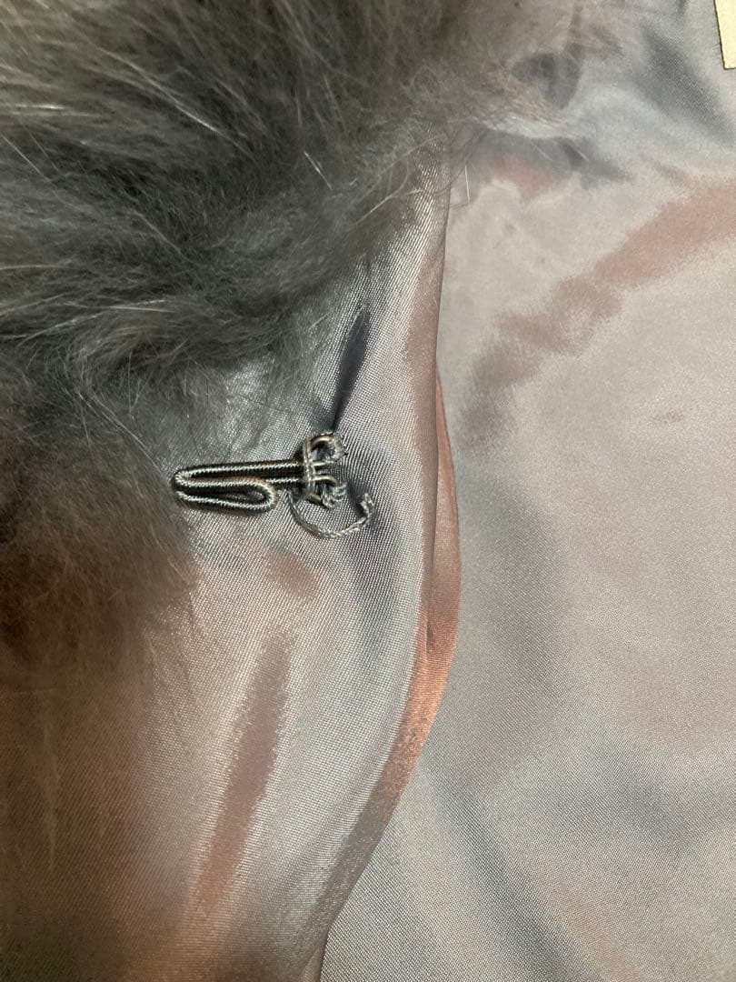 【高級】カシミヤ100%　フォックスファー　フード　ポンチョ　Ｍ〜LL