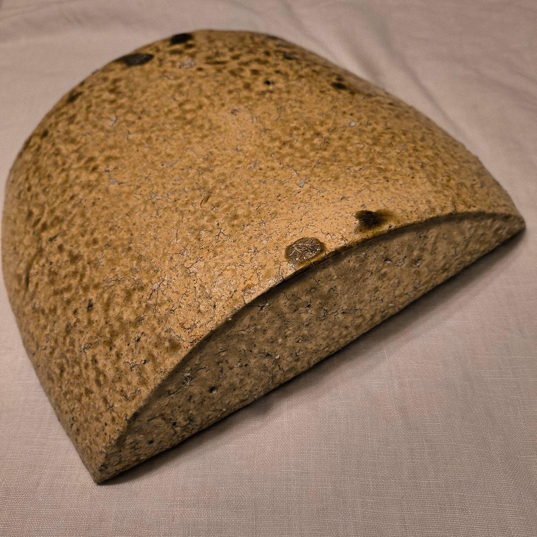 安達健 さん 茶灰釉大舟形鉢 大皿 2客セット