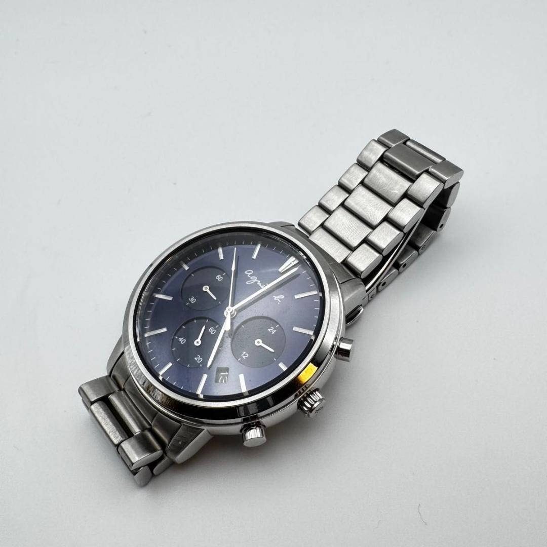 アニエスベー agnes b. 腕時計 クォーツ ネイビー ブルー 文字盤