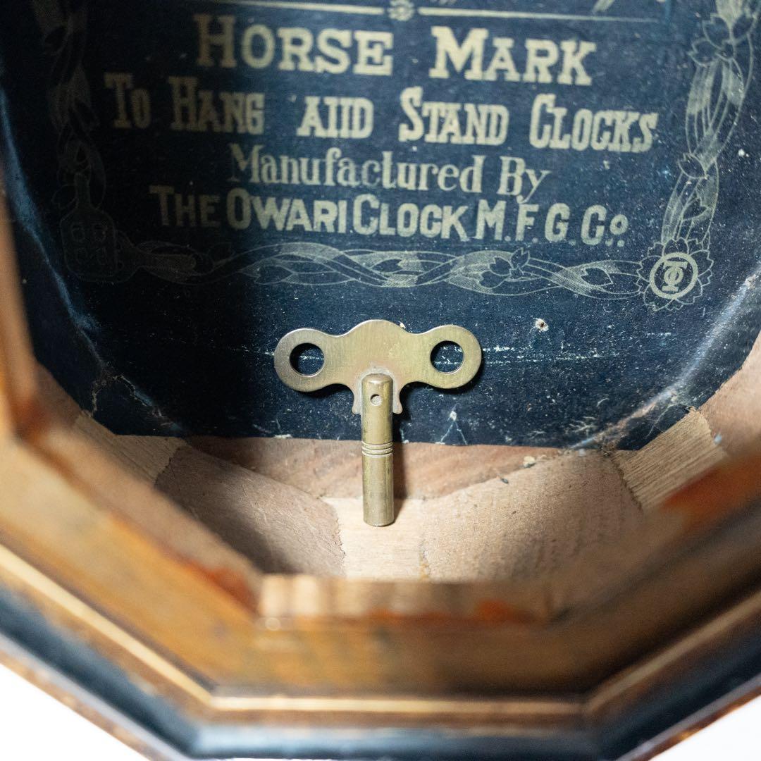 尾張時計　振り子時計　昭和レトロ　八角時計　オーバーホール済　動作品