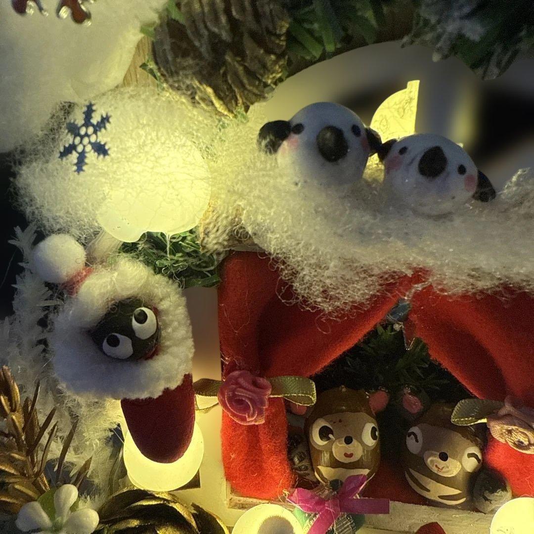 どんぐりアート♡冬のオブジェ3点セット＆ サンタがやってくるオブジェ♡