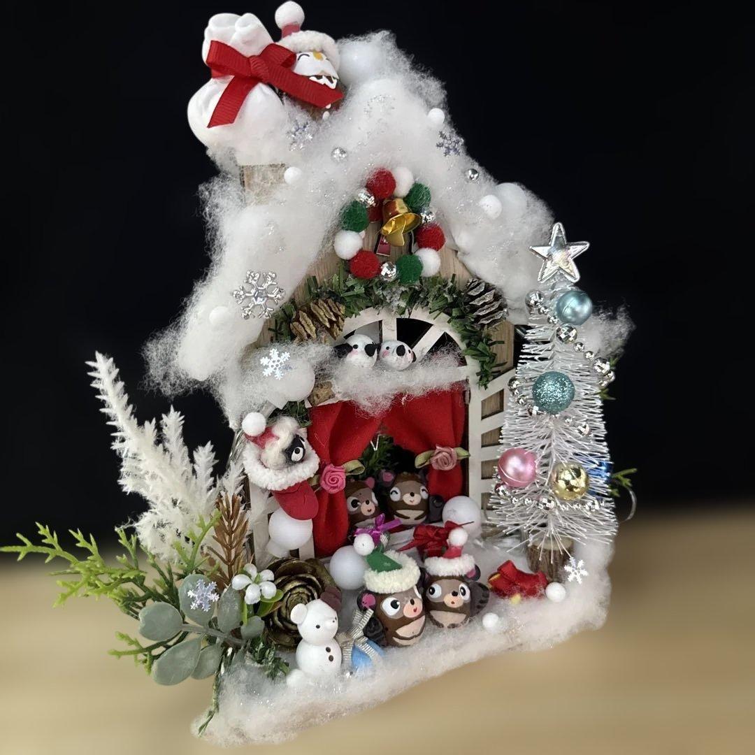 どんぐりアート♡冬のオブジェ3点セット＆ サンタがやってくるオブジェ♡