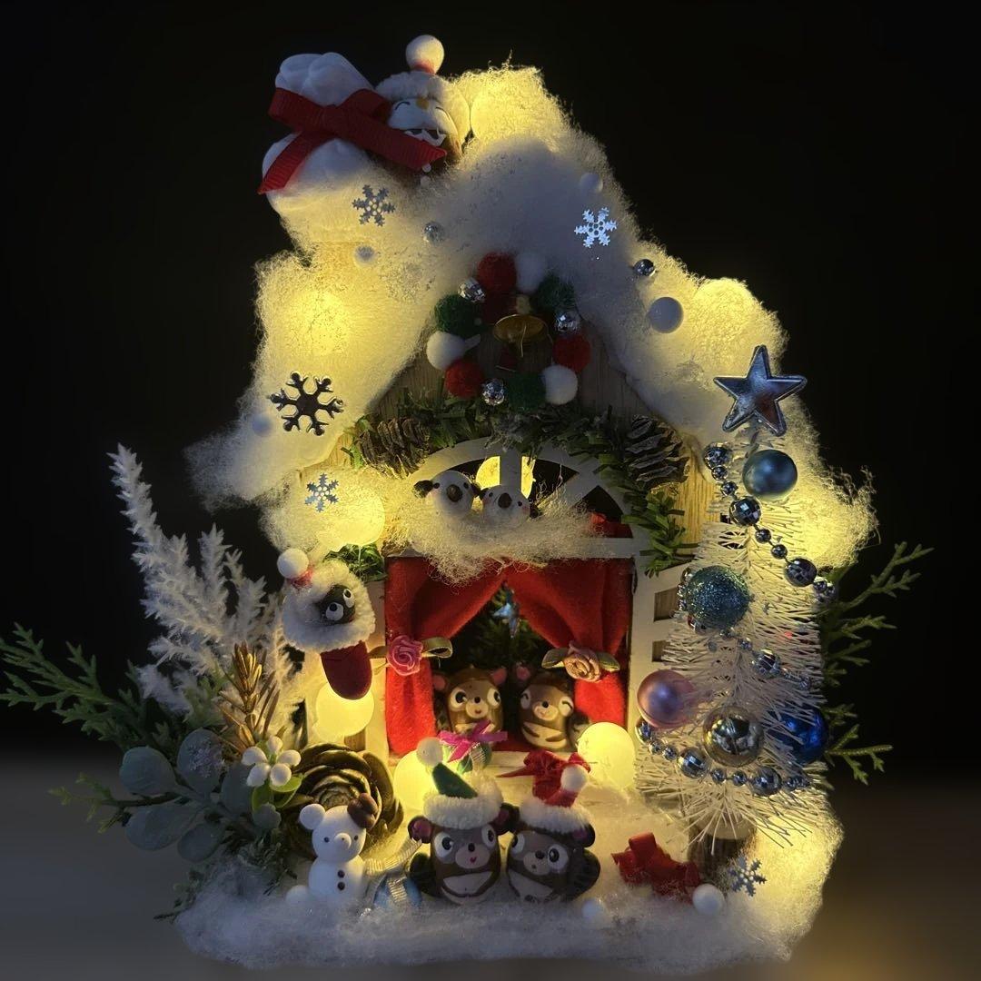 どんぐりアート♡冬のオブジェ3点セット＆ サンタがやってくるオブジェ♡