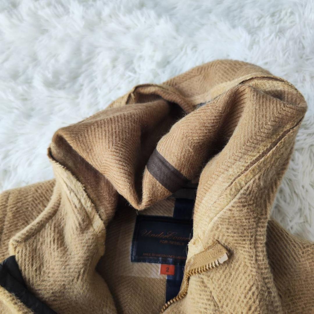 アンダーカバーイズム ダッフルコート ヘリンボーン ベージュ M アルパカ