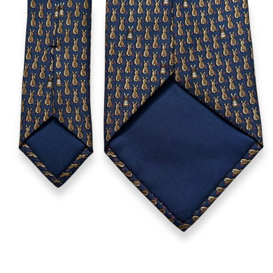 良品✨HERMES ネクタイ　エルメス　可愛い　うさぎ　動物　アニマル