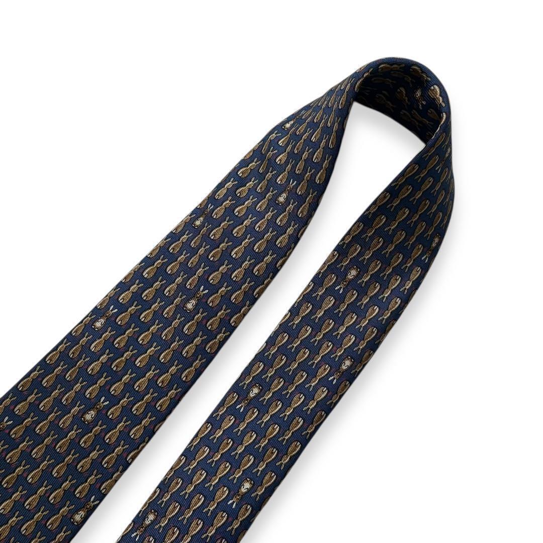 良品✨HERMES ネクタイ　エルメス　可愛い　うさぎ　動物　アニマル