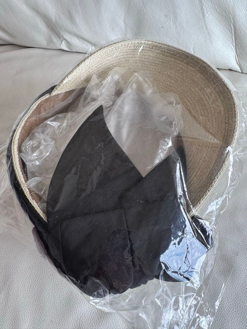 【新品未使用】ca4la☆風の方向PB☆ホワイト☆麦わら帽子