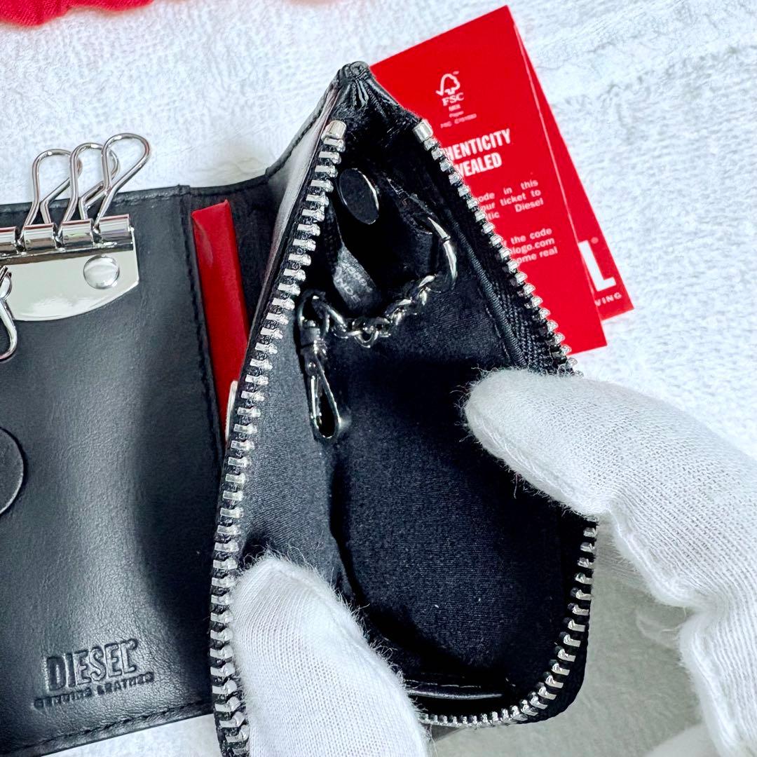 ディーゼル　X08429 小銭入付キーケース　黒