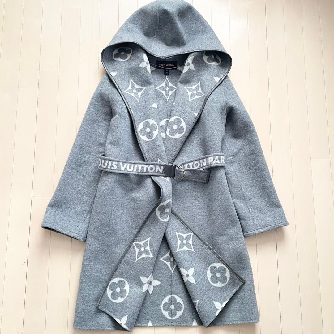 ルイヴィトン【希少 極美品】ダブルフェイス フーデッドラップコート モノグラム