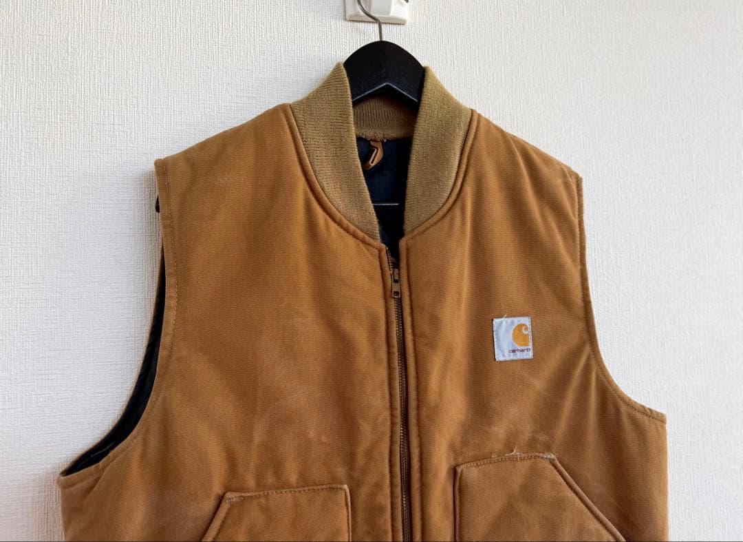 超スペシャル 80s 星タグ アメリカ製 カーハート ベスト L ブラウン