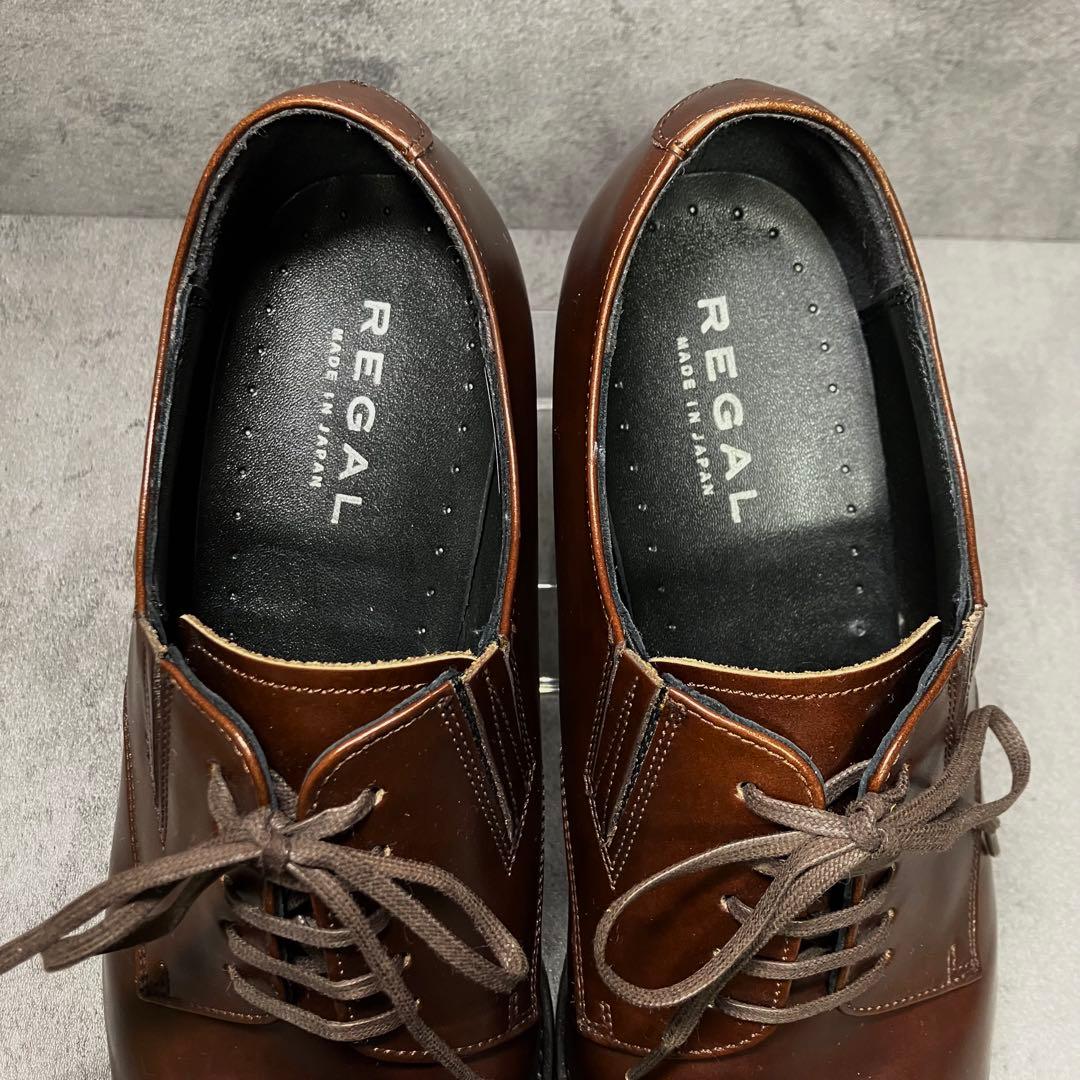 極美品　リーガル　ビジネスシューズ　プレーントゥ　30MR　ブラウン　2248