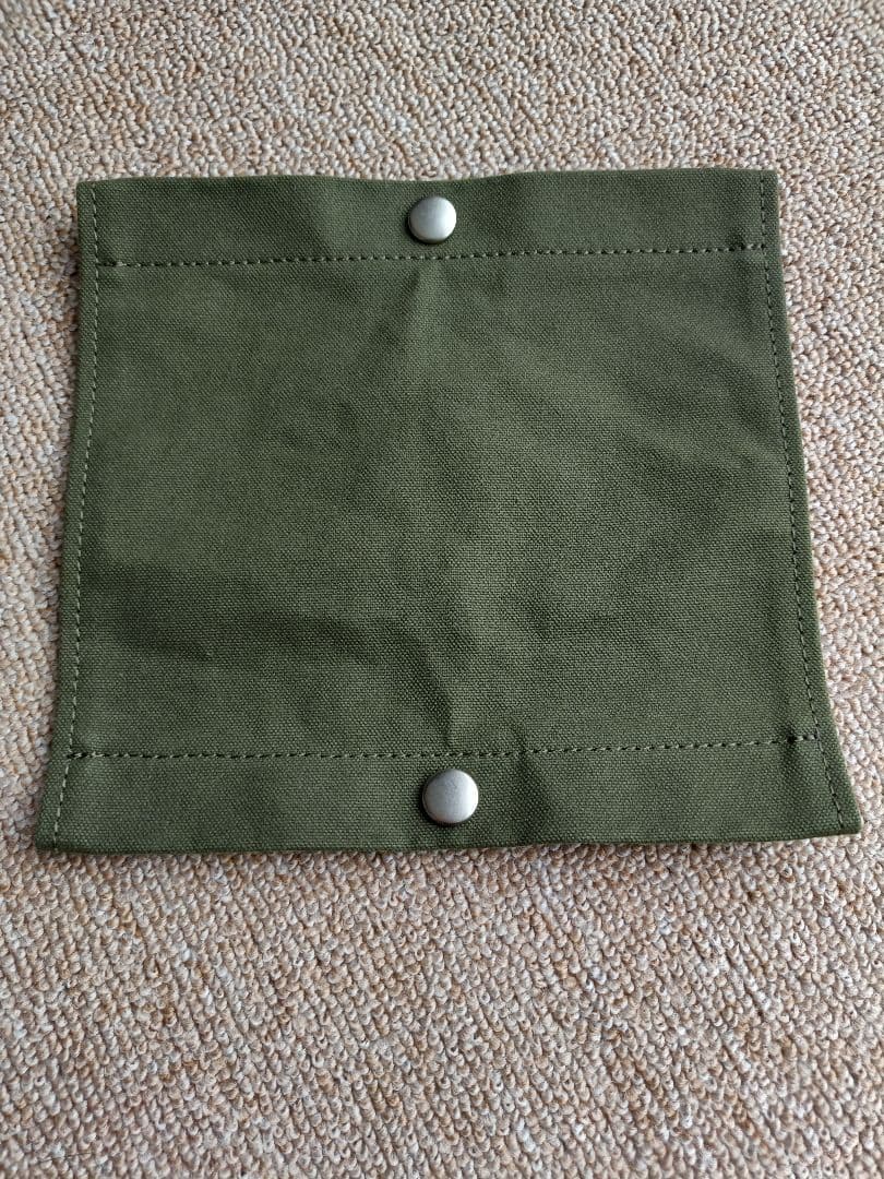 カワニシカバン　ミコＳ持手ロング　カーキ　コーデュラ　栃木レザー　帆布かぶせ蓋付