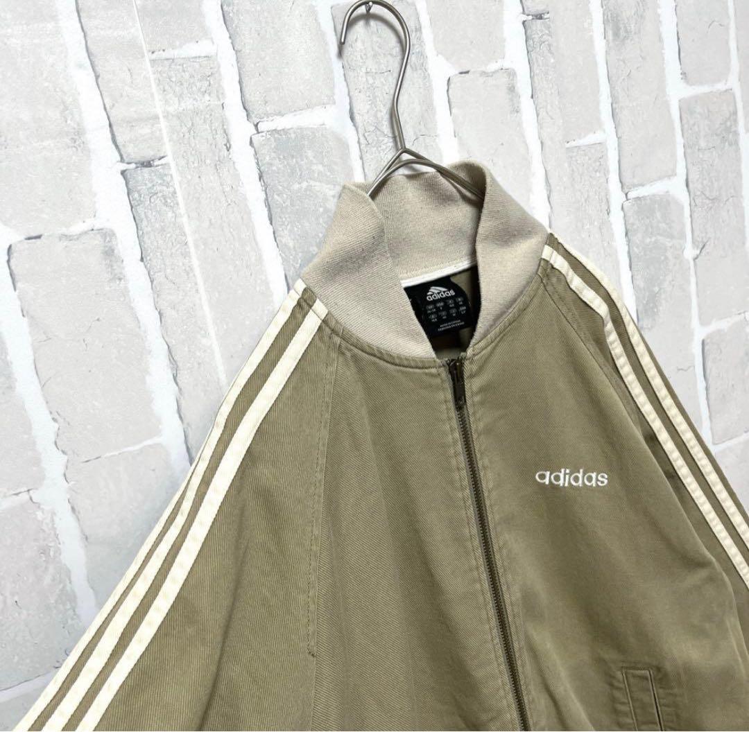 アディダス ジャージ トラックジャケット 3ライン M 刺繍ロゴ 00sコットン