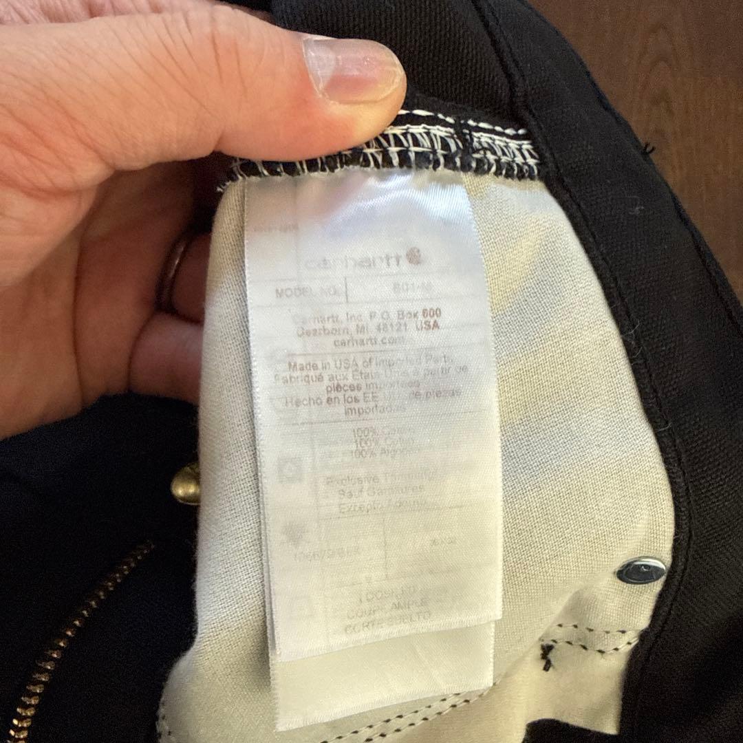 半*斎様 Carhartt ワークパンツ 黒　ダックパンツ　ダブルニー