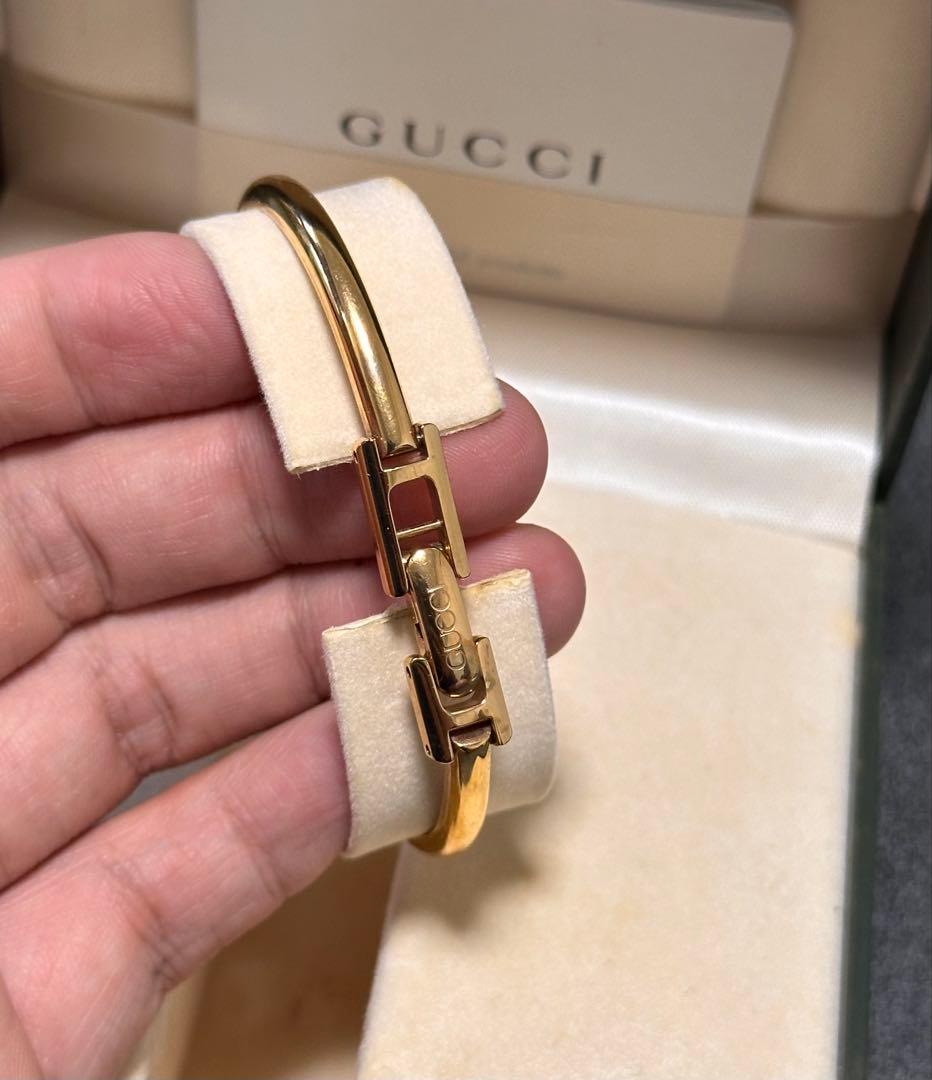 動作品GUCCI バングルウォッチ1900L アナログ クウォーツ ゴールド