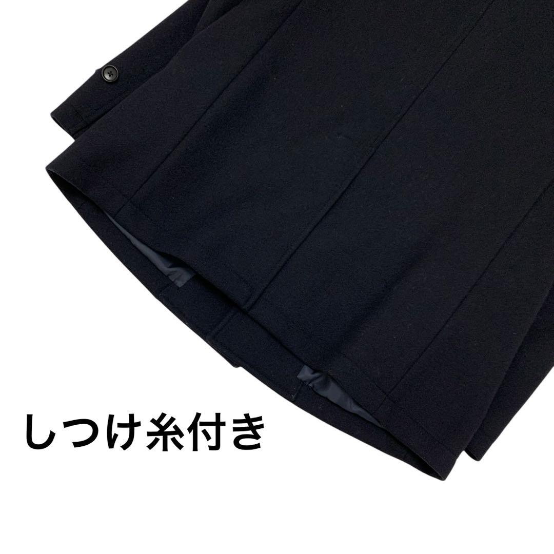 【美品】SHIPS✨スーパー160s メリノウール シングルピーコート ネイビー