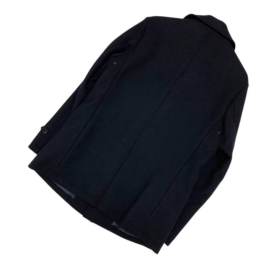 【美品】SHIPS✨スーパー160s メリノウール シングルピーコート ネイビー