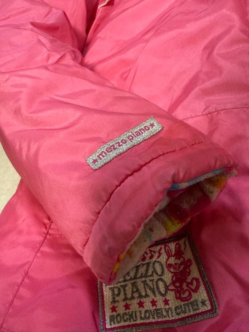 メゾピアノ　ミミ　ポポ　フリースジャケットジャンパー　160㎝　ピンク　ワッペン