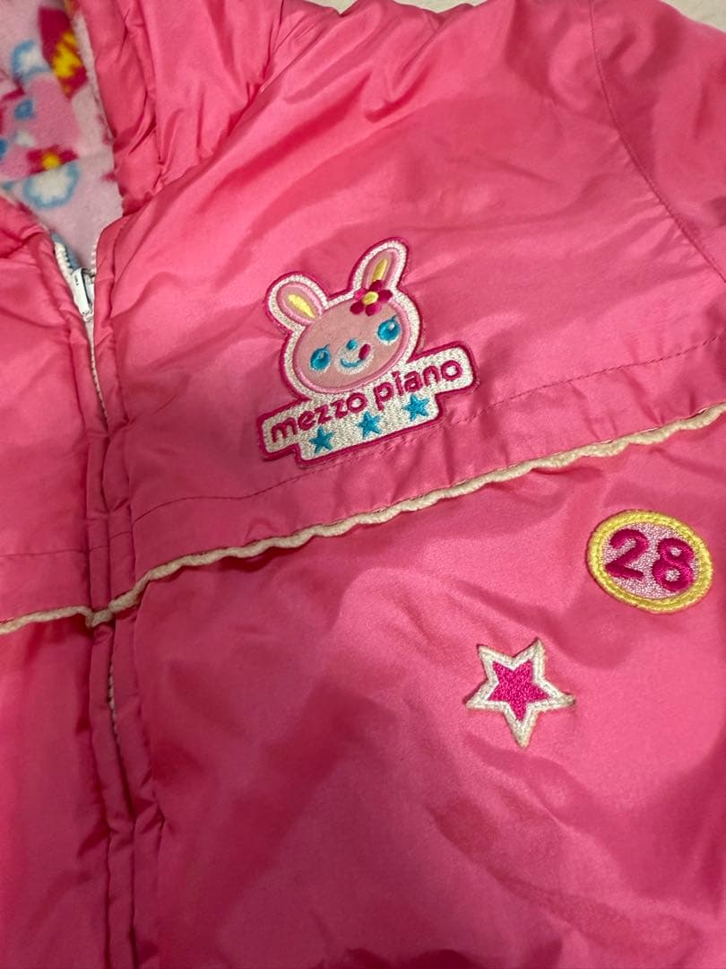 メゾピアノ　ミミ　ポポ　フリースジャケットジャンパー　160㎝　ピンク　ワッペン