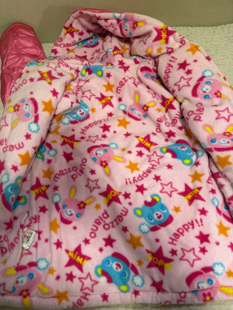 メゾピアノ　ミミ　ポポ　フリースジャケットジャンパー　160㎝　ピンク　ワッペン