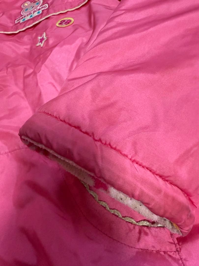 メゾピアノ　ミミ　ポポ　フリースジャケットジャンパー　160㎝　ピンク　ワッペン