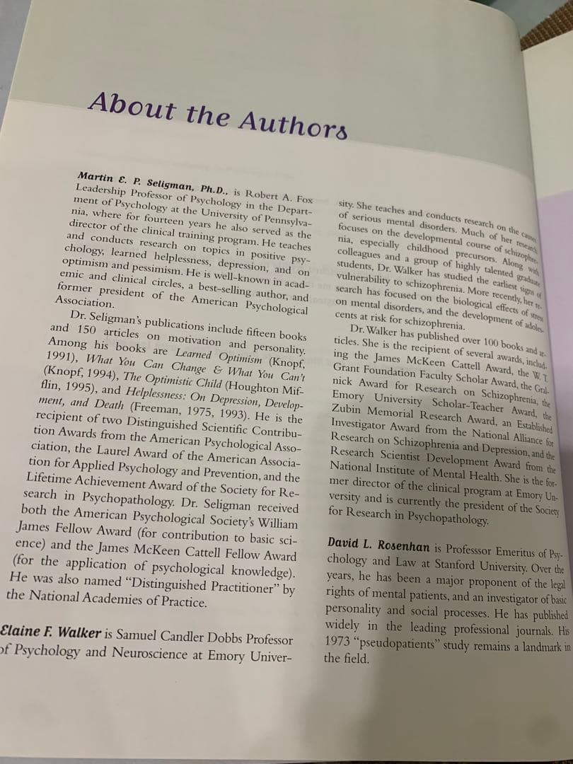 Abnormal Psychology 第四版