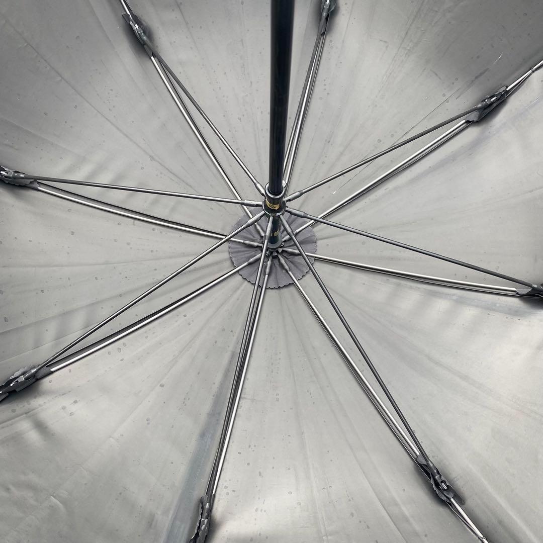 芦屋ロサブラン♡遮光日傘　長傘　ネイビー　紺色　バンブー　持ち手竹　紫外線対策