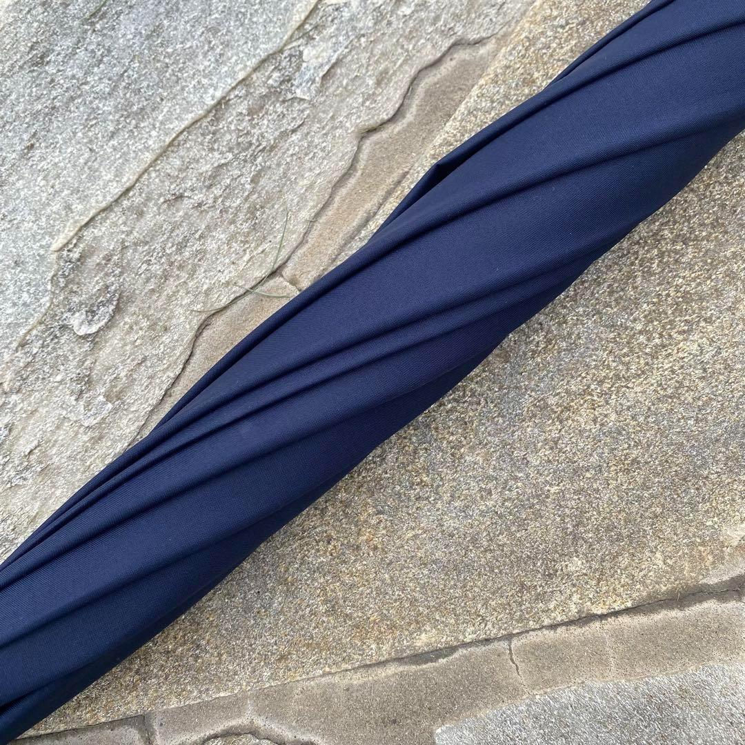 芦屋ロサブラン♡遮光日傘　長傘　ネイビー　紺色　バンブー　持ち手竹　紫外線対策