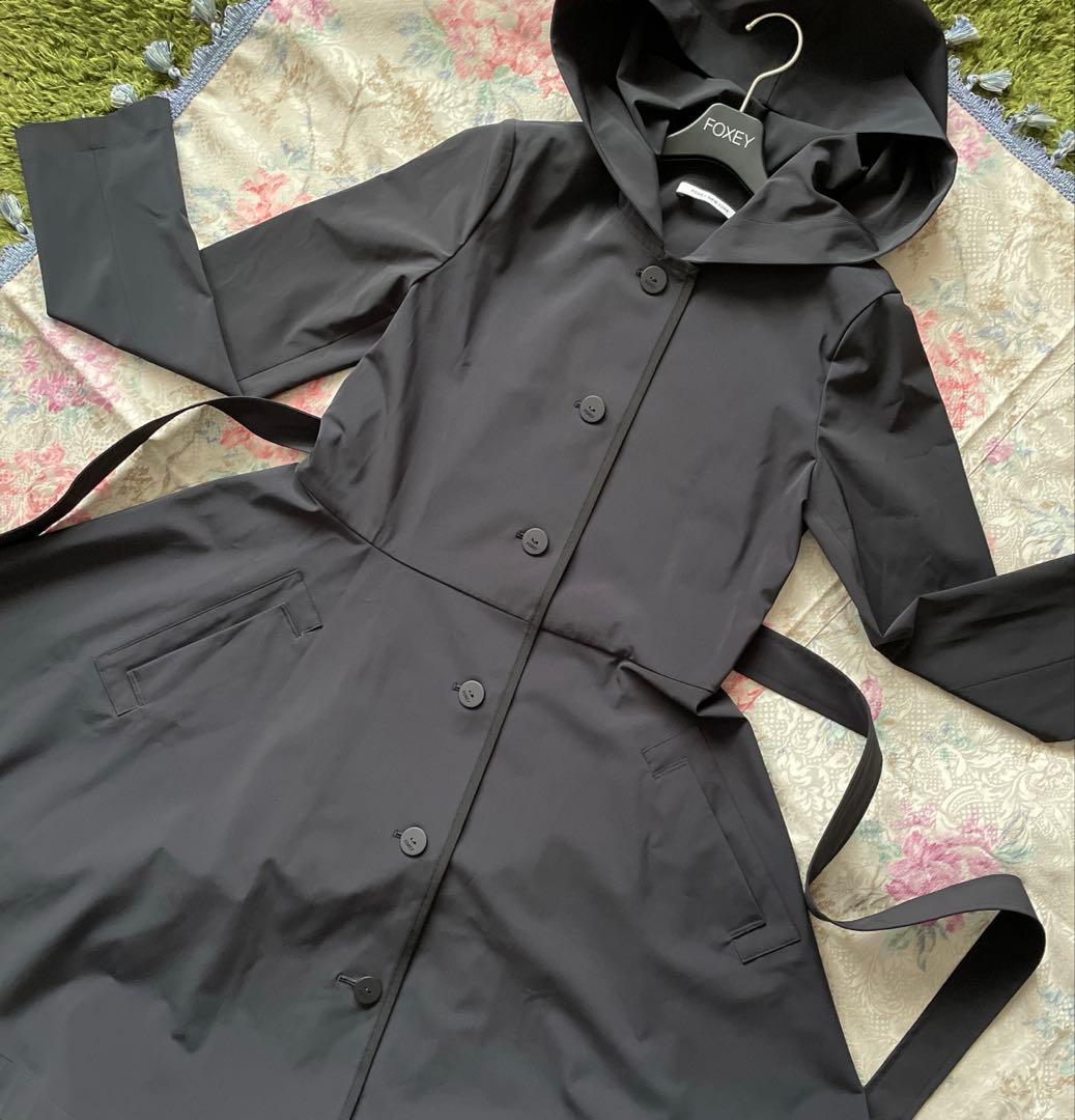 FOXEY レイニー フィット&フレア Aライン トレンチコート