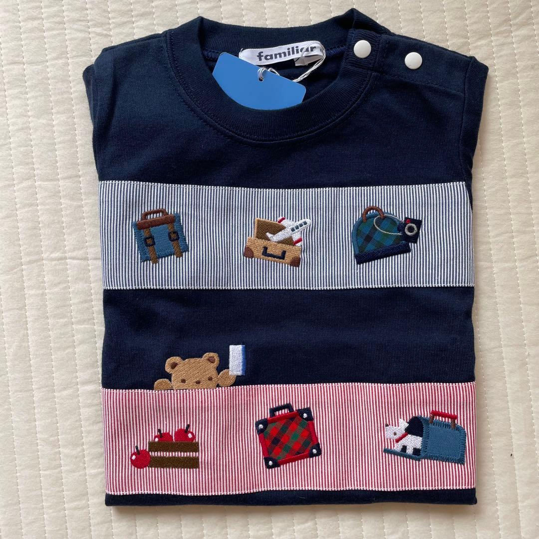 familiar ネイビー ストライプ Tシャツ 80 ファミちゃん　ファミリア