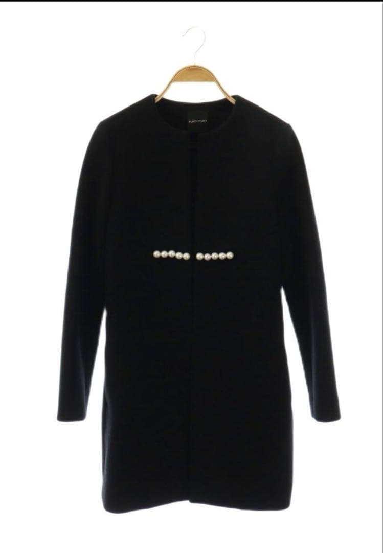 Yoko chanヨーコチャン✴︎ノーカラーブラックジャケット・パール装飾36