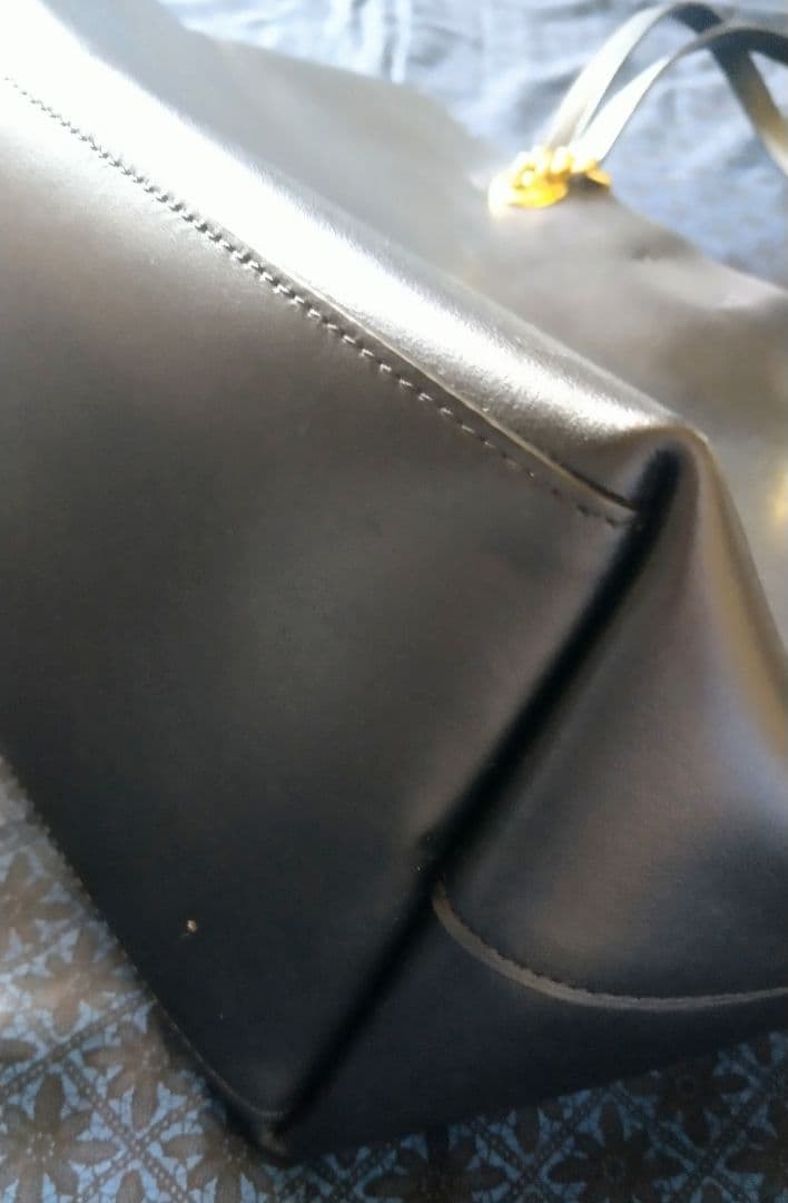 か*り様 COACH ブラックレザートートバッグ ゴールドチェーン付 2way