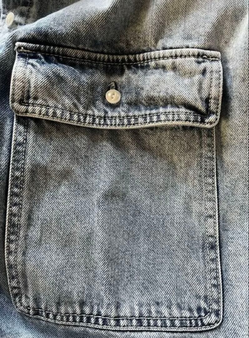 Whim Gazette ウィムガゼット　ケミカルデニムシャツ　オーバーサイズ