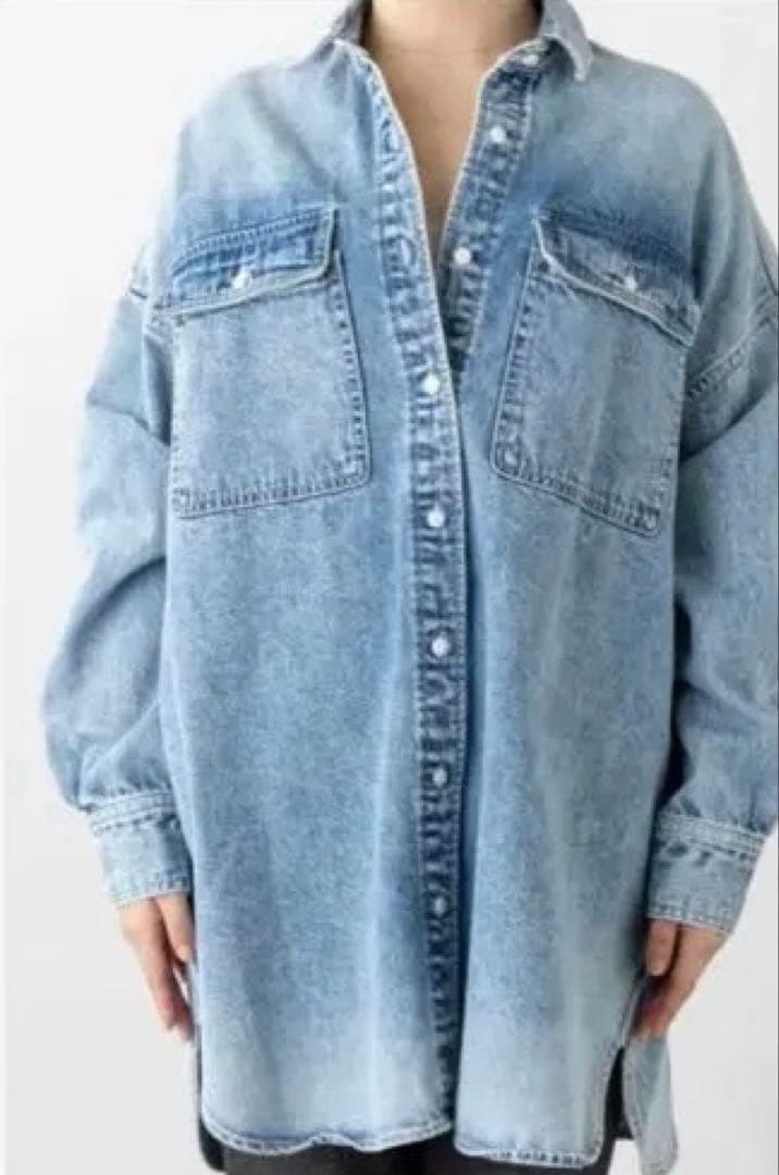 Whim Gazette ウィムガゼット　ケミカルデニムシャツ　オーバーサイズ
