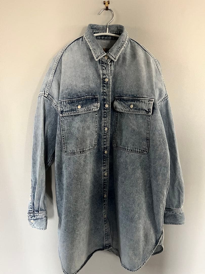 Whim Gazette ウィムガゼット　ケミカルデニムシャツ　オーバーサイズ