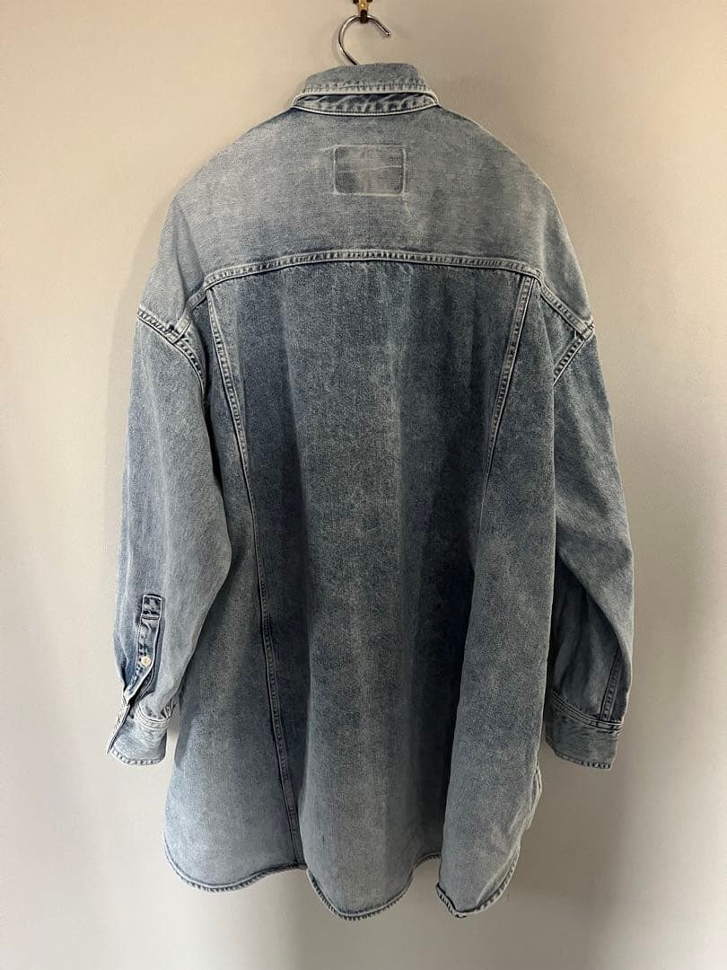 Whim Gazette ウィムガゼット　ケミカルデニムシャツ　オーバーサイズ
