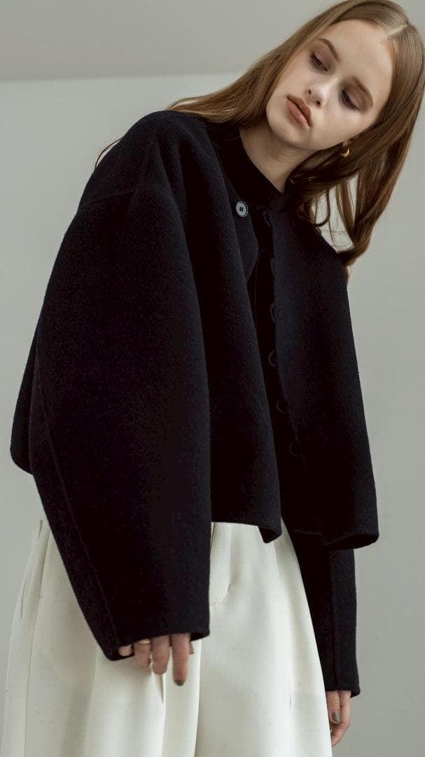 即完売品 新品未使用 soyy. switch me coat ネイビーブラック