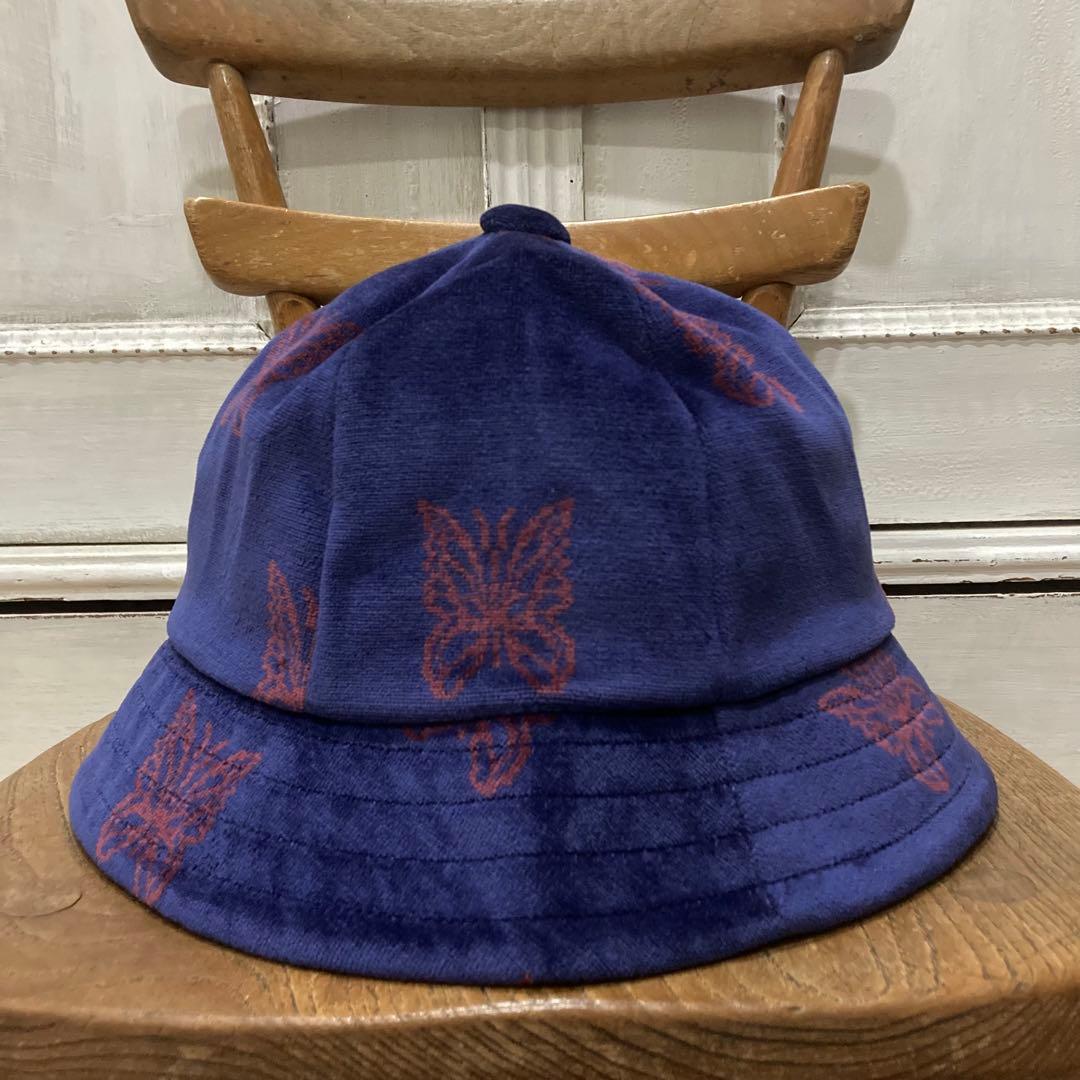 未使用 Needles バミューダハット L ネイビー ベロア パピヨン柄