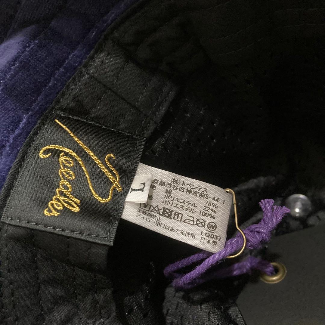 未使用 Needles バミューダハット L ネイビー ベロア パピヨン柄