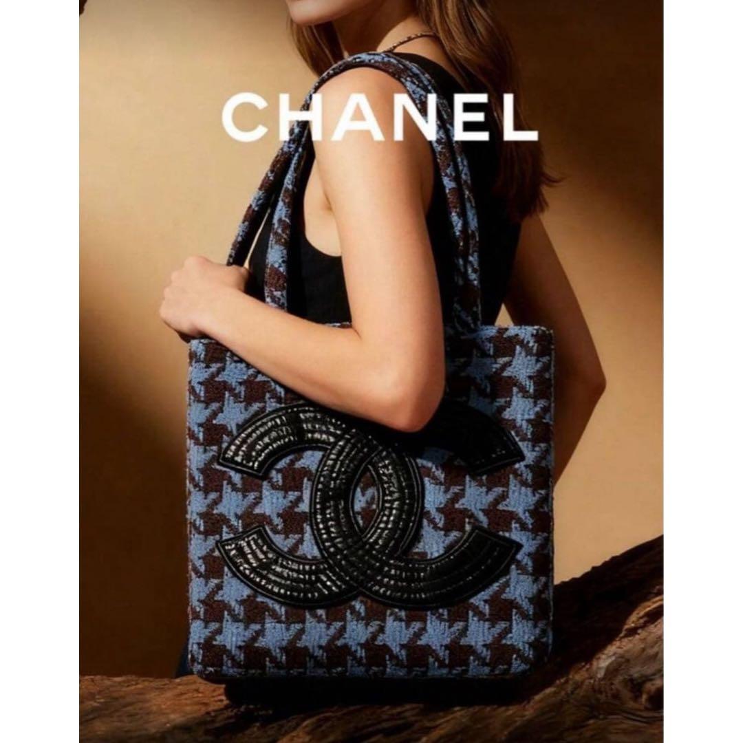 k*a様 【新品未使用】 CHANEL 千鳥格子 ブラック スパンコール トート