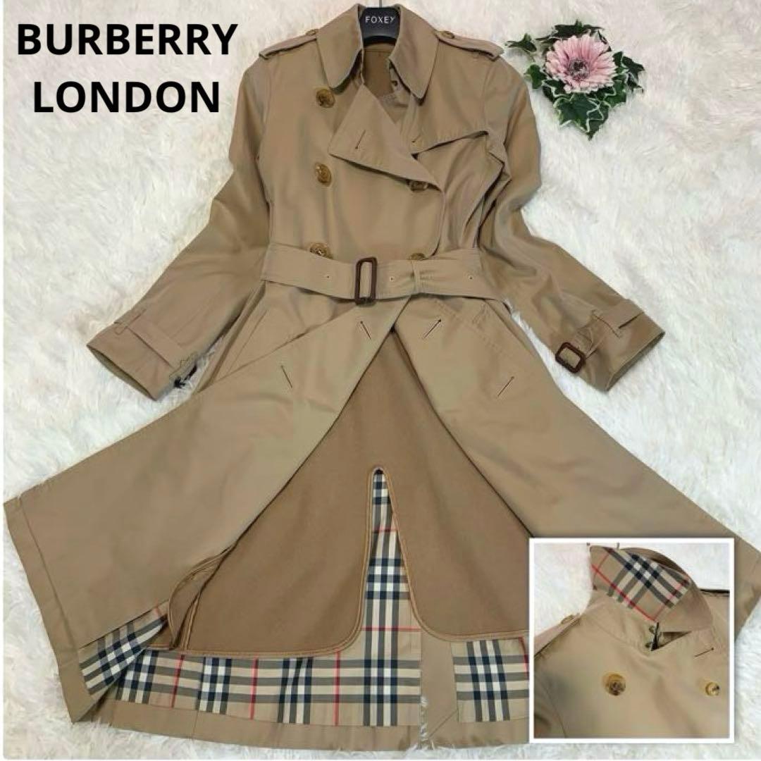 美品◆BURBERRY LONDON【ライナー付◆トレンチコート】ハニーベージュ